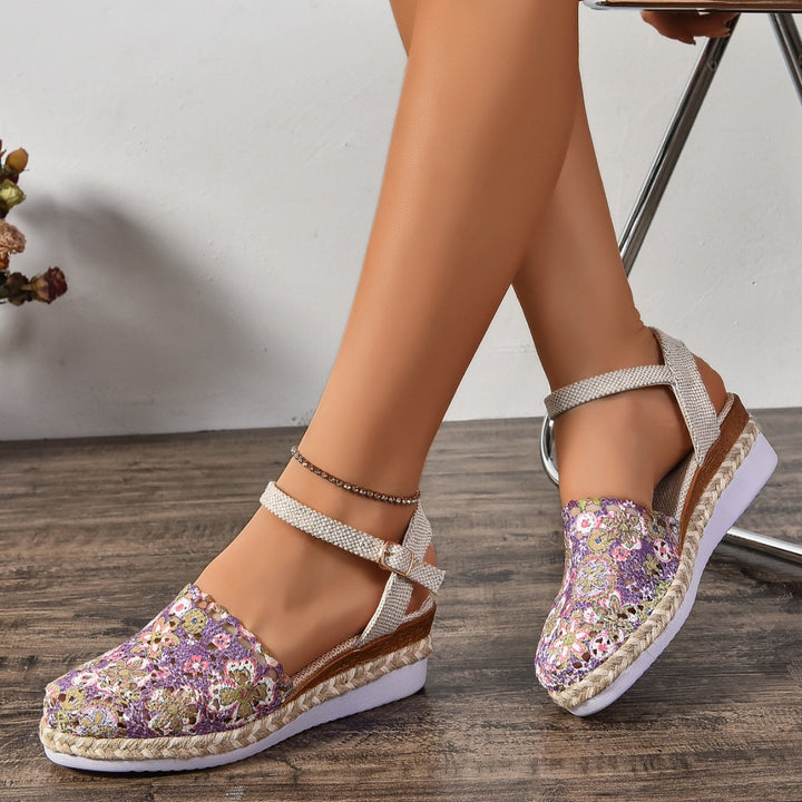 Round Toe Wedge Sandals