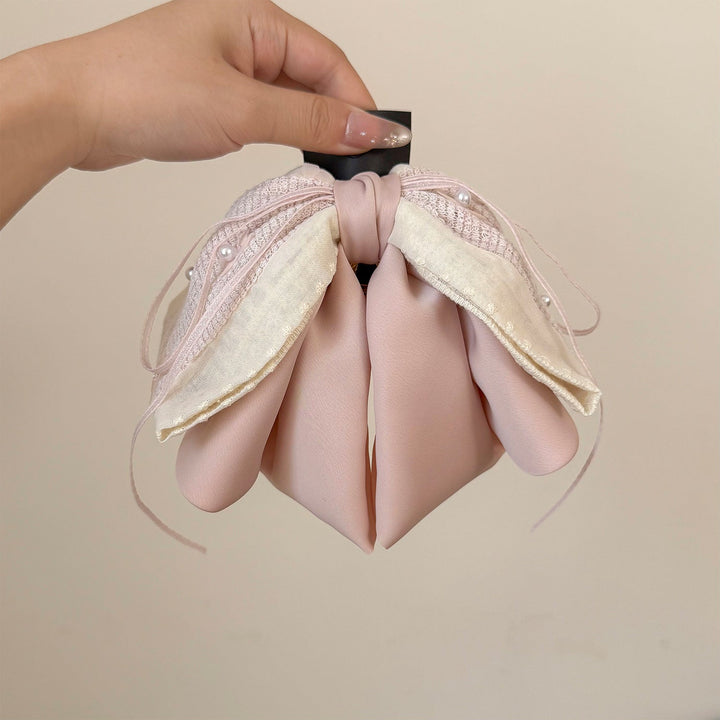 New Sweet Lace Fabric Bow Ponytail Clip