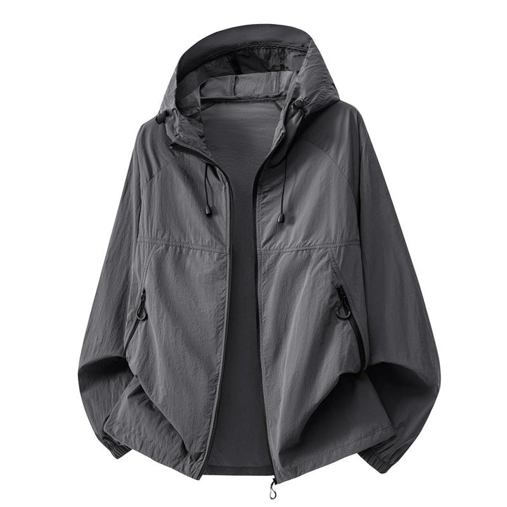 Mens Summer Hooded Sun-Protective Lightweight Jacket