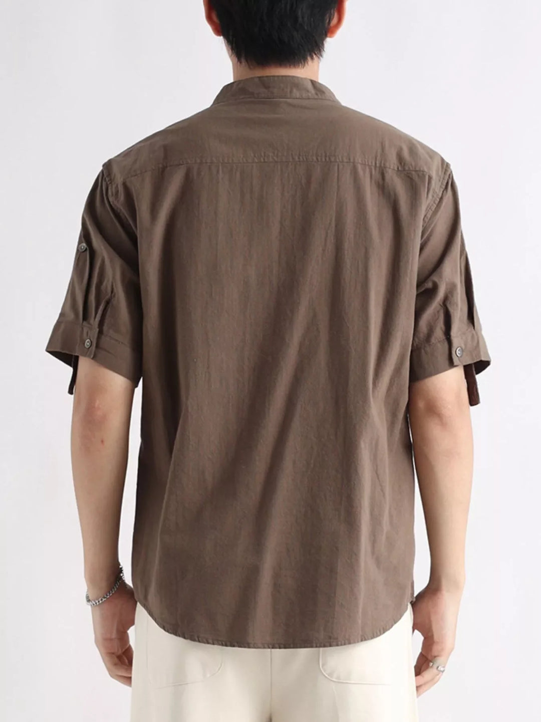 Men's Plus Size Button Detail Short Sleeve Shirt