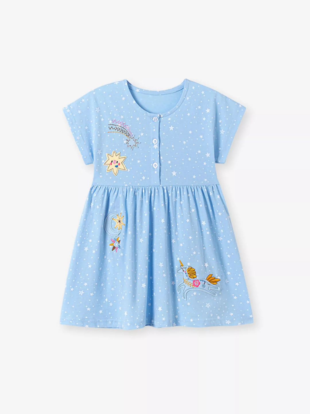 Children's Embroidered Short Sleeve Dress
