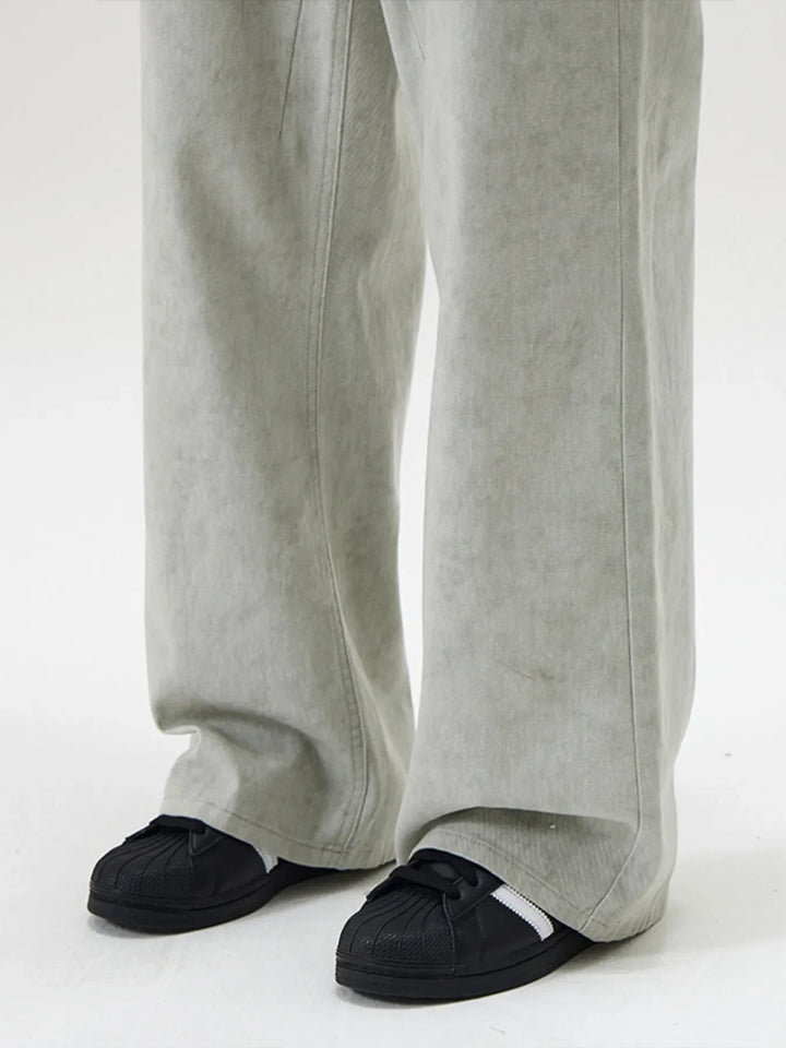 Men's Full Size Washed Wide Leg Pants Plus Size