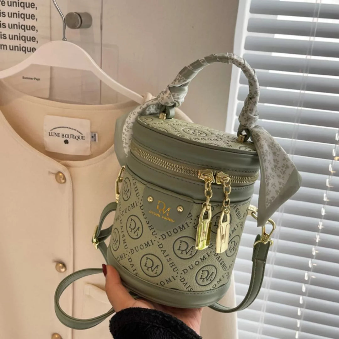 Letter Adjustable Strap Bucket Bag