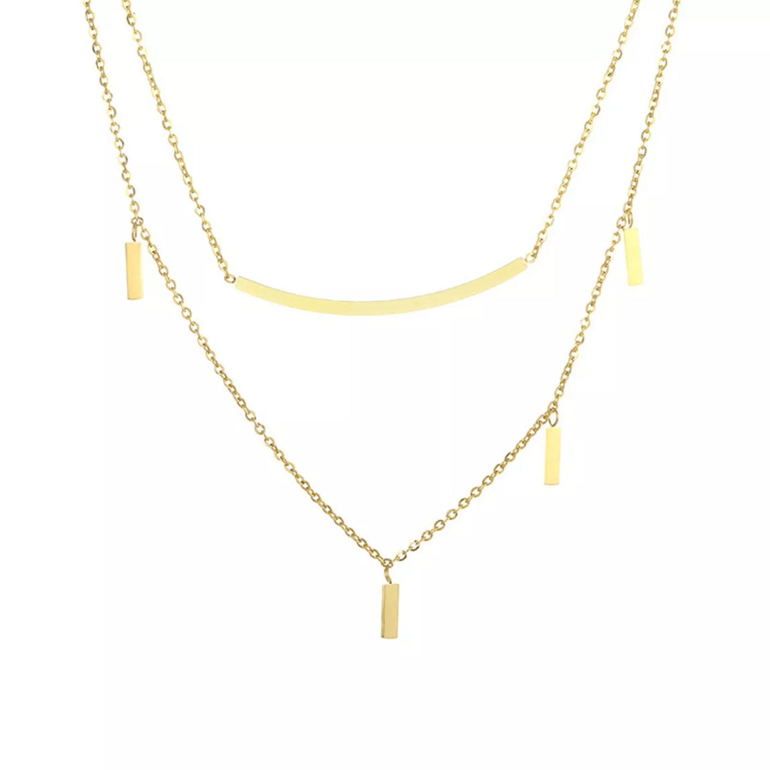 18K Gold-Plated Double Layered Necklace