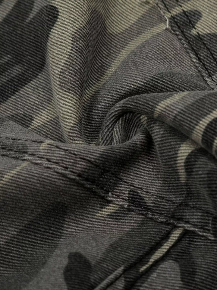 Men's Camouflage Cargo Denim Capris