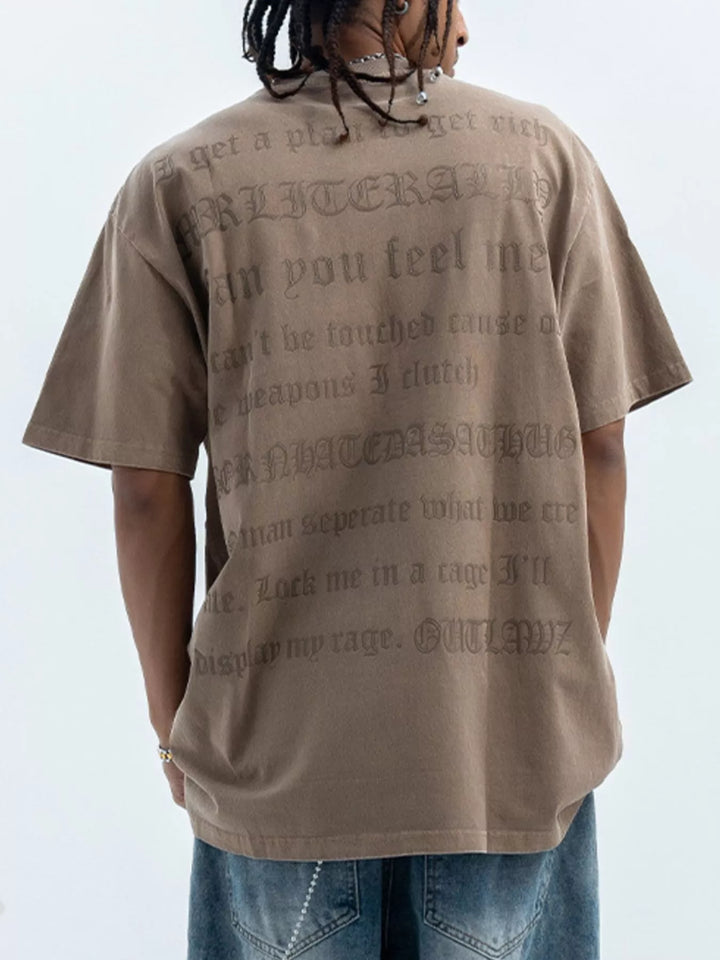 Men's Letter Round Neck Short Sleeve T-Shirt