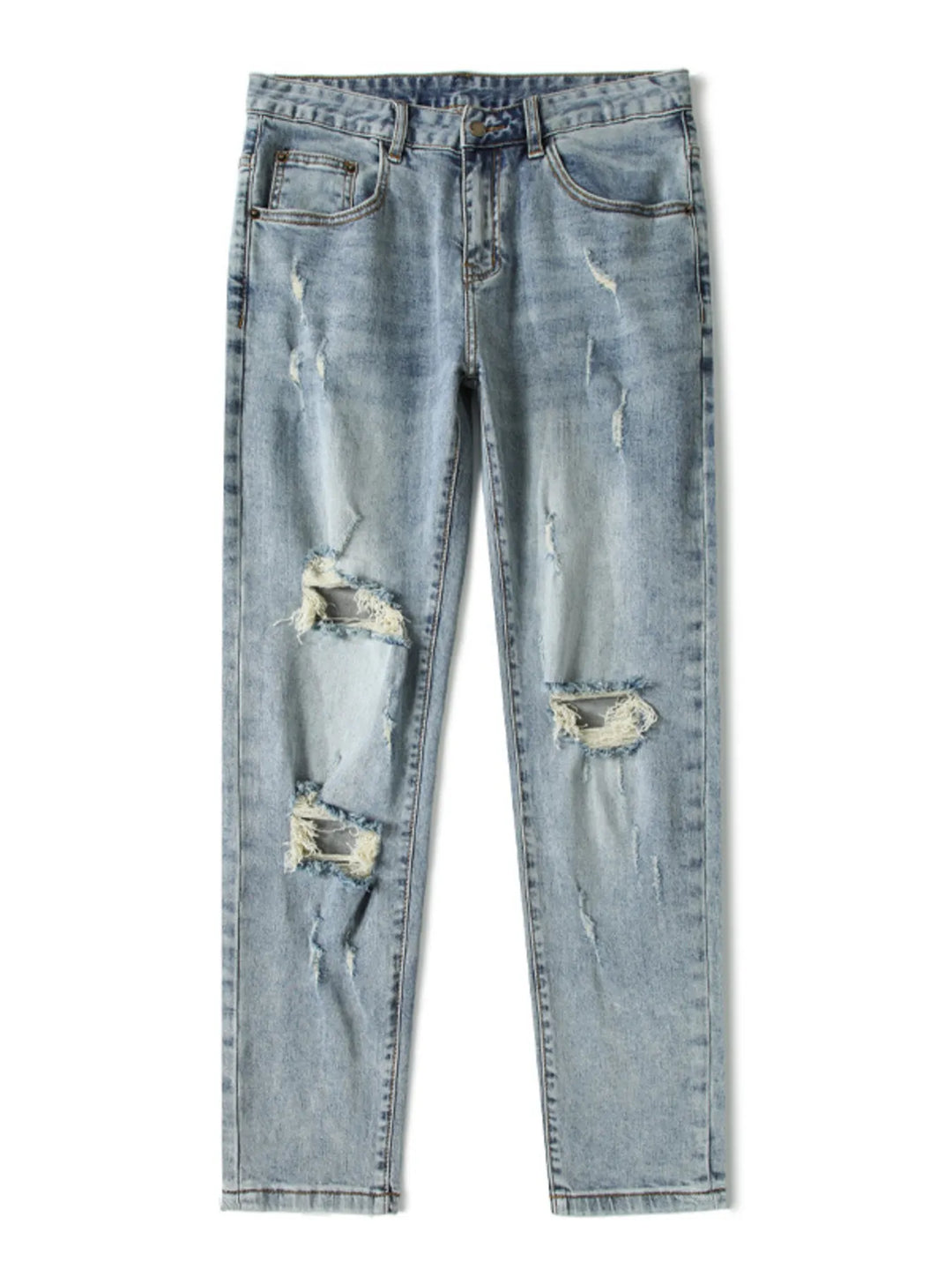 Men's Plus Size Distressed Slim Fit Jeans