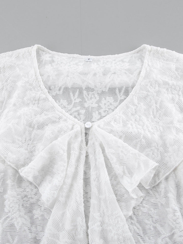 Ruffle Lace Long Sleeve Blouse