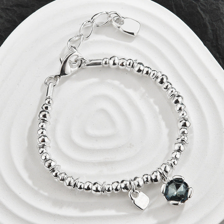 3Pcs Stackable Twisted Silver Bead Bracelet Set For Women, Zircon Horseshoe Charm Open Cuff Bangles, Minimal Cold Style Daily Fashion Jewelry