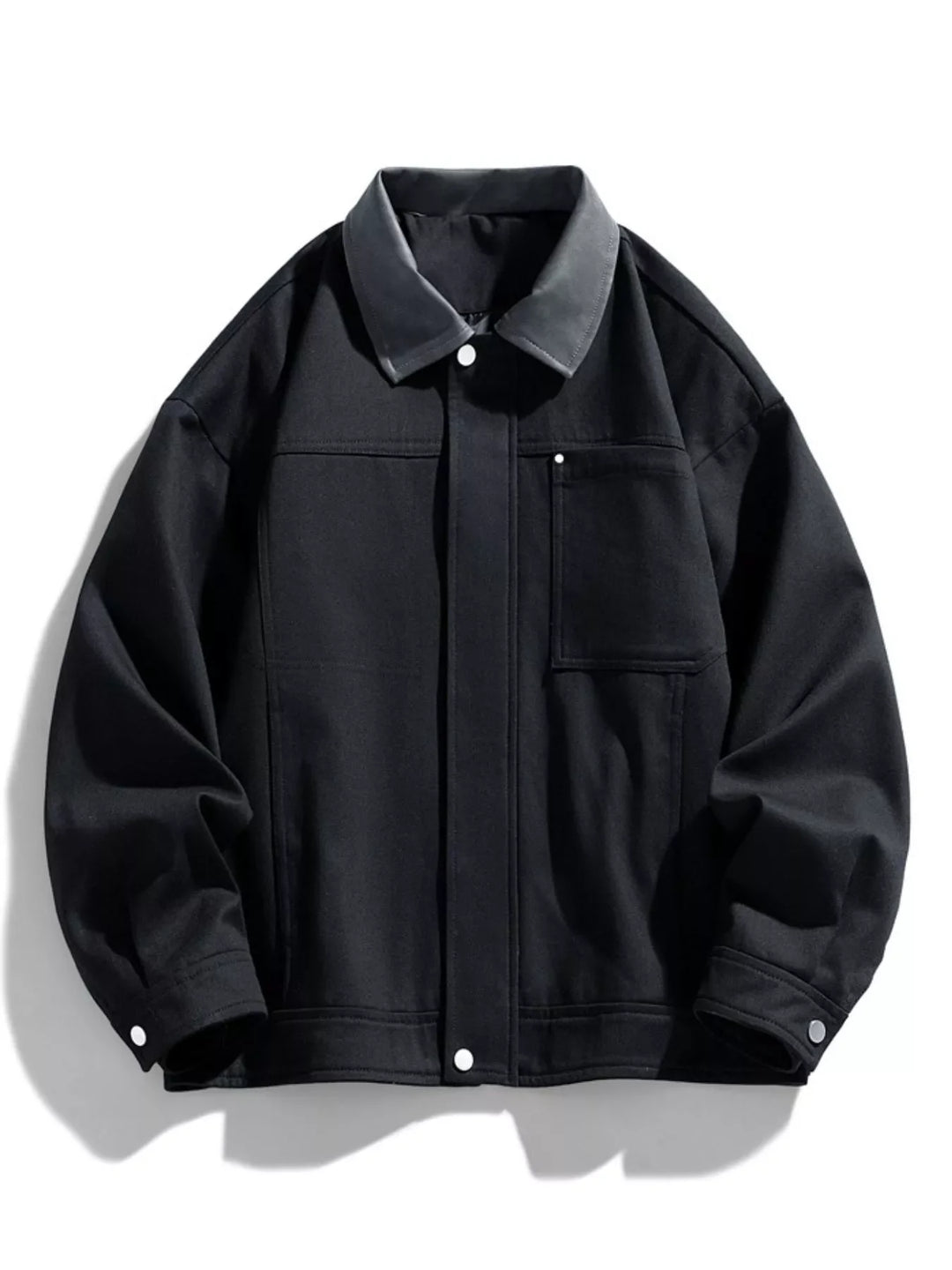 Men's Plus Size Snap Down Long Sleeve Jacket
