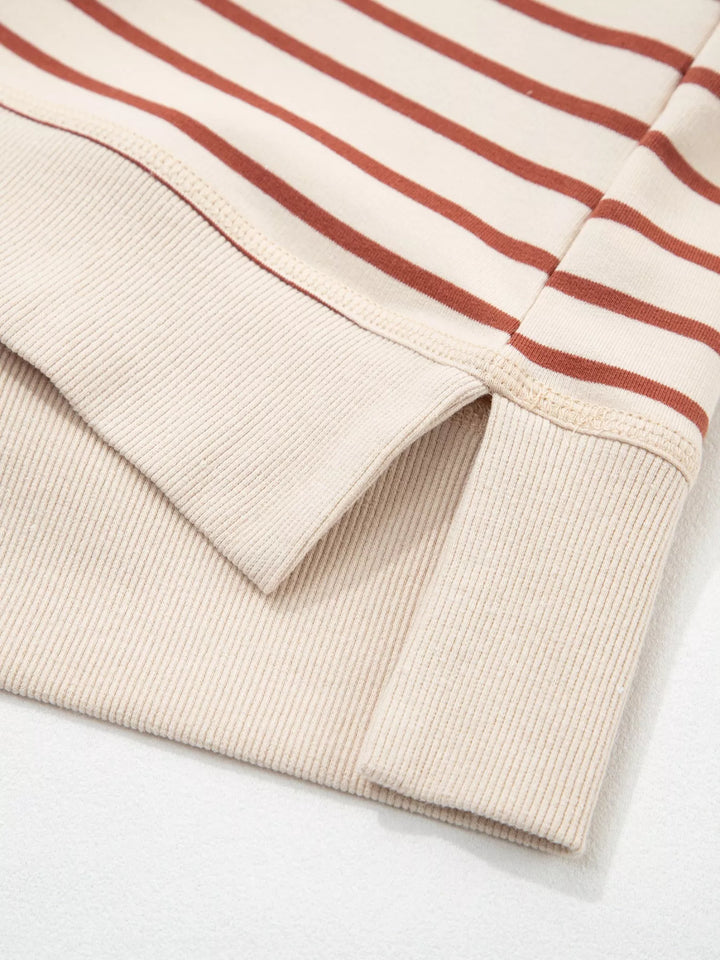 Striped Crew Neck Casual Sweatshirt
