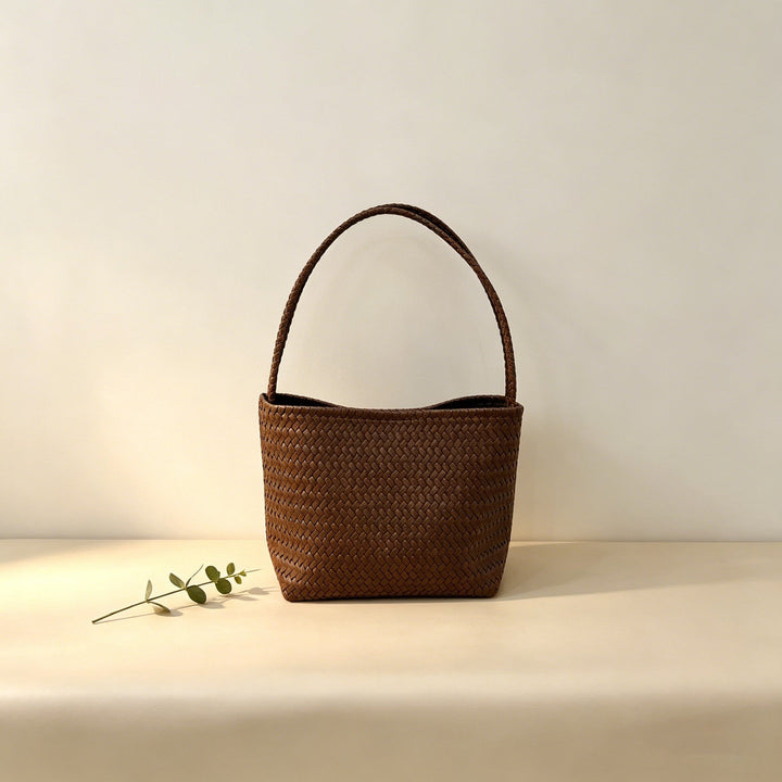 Vintage Woven-pattern Bucket Bag For Women With A Luxurious Feel