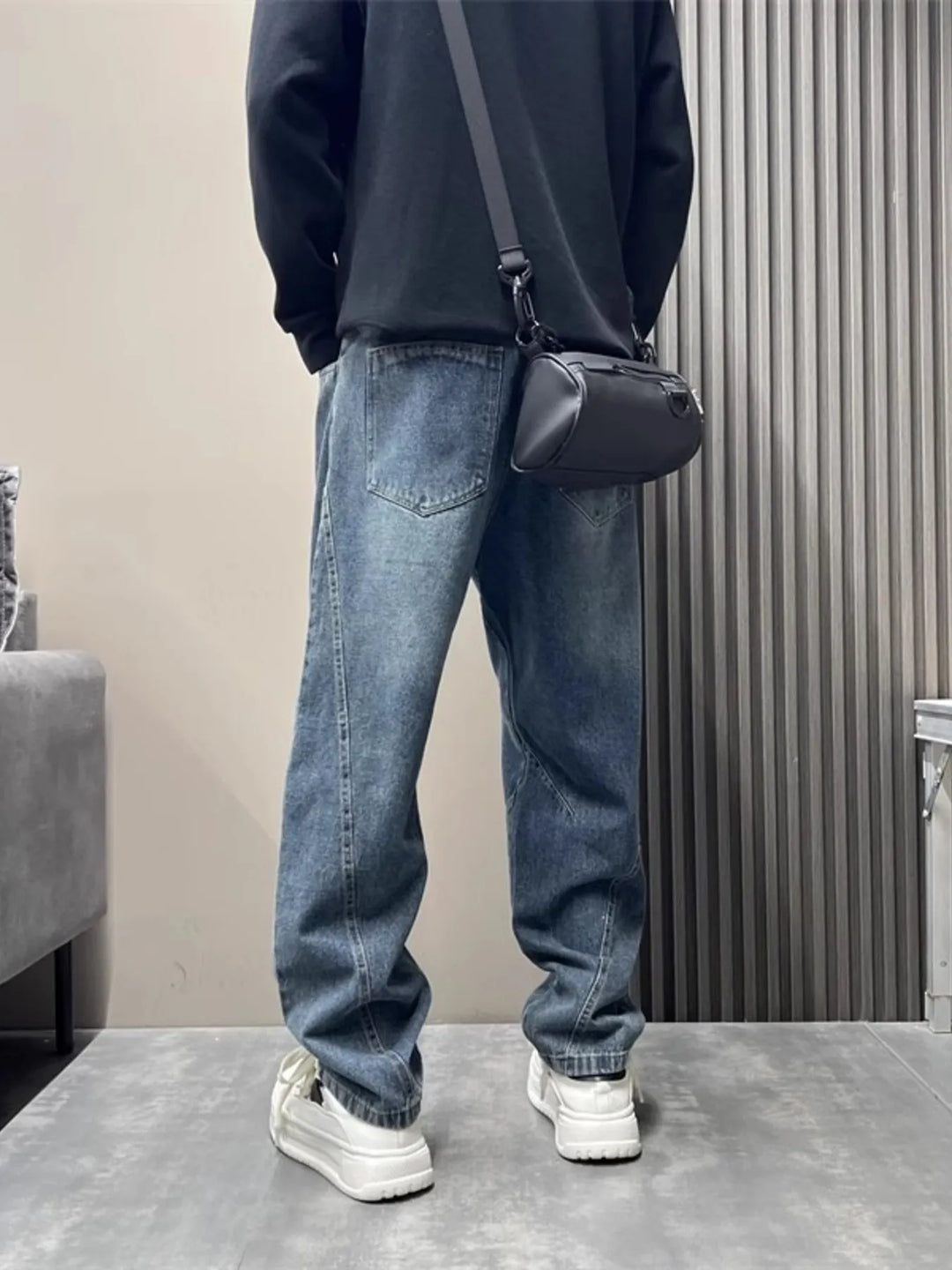 Men's Full Size Wash Loose Fit Jeans Plus Size