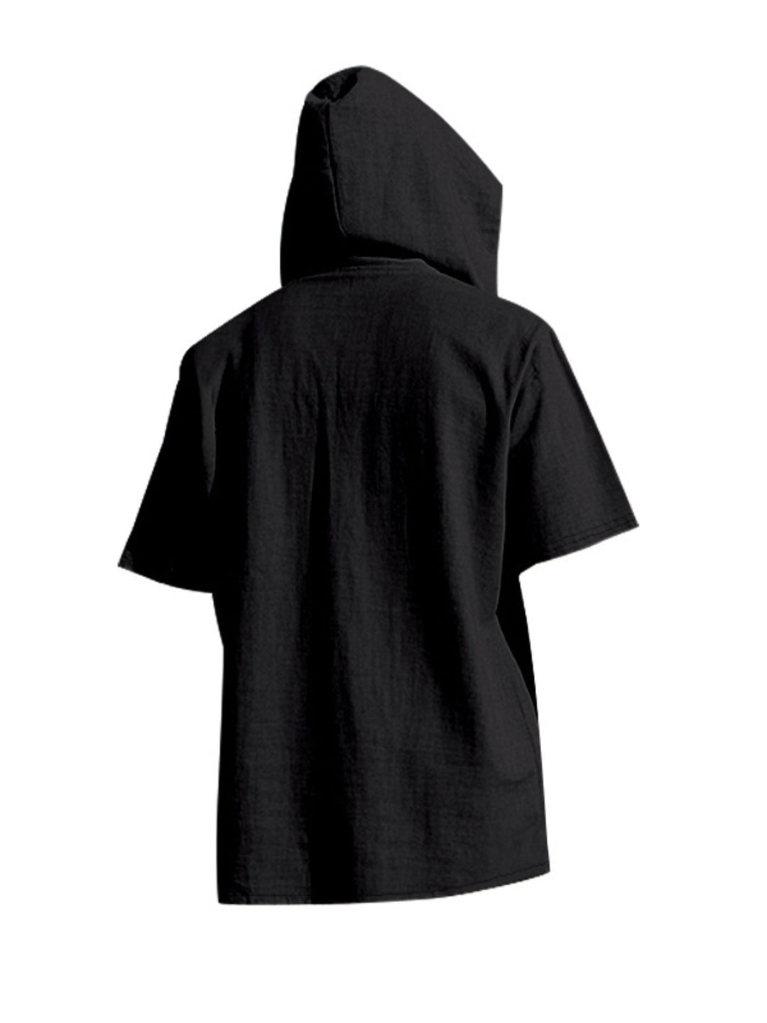 Men's Full Size Casual Short Sleeve Hooded Shirt Plus Size