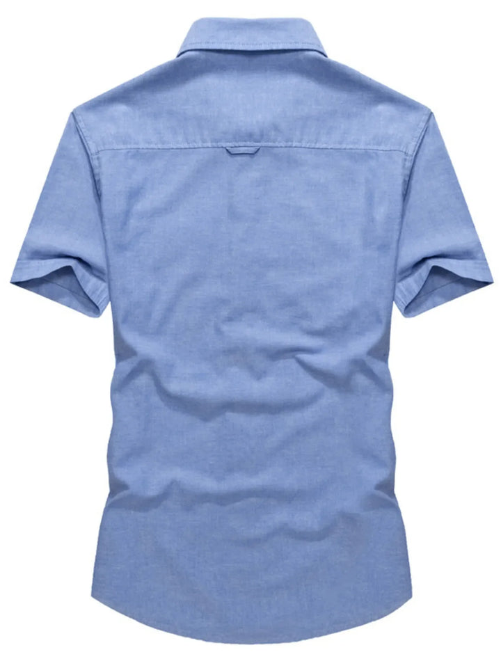 Men's Plus Size Casual Short Sleeve Button-Down Shirt