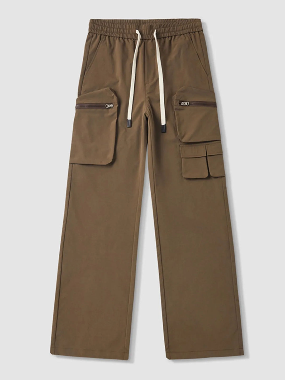 Men's Multi-Pocket Cargo Wide Leg Pants with Drawstring Waist