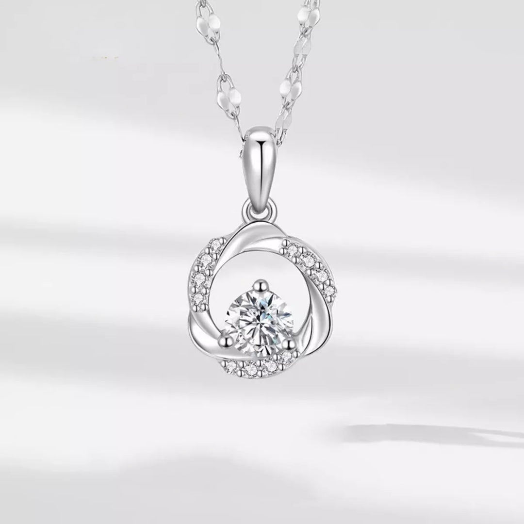 925 Sterling Silver Zircon Pendant Necklace