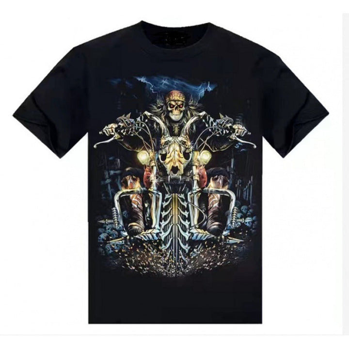 Printed Short-sleeved Leisure Motorcycle