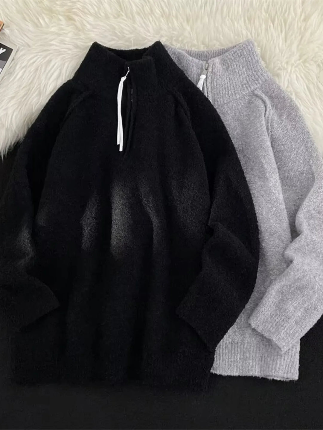Men's Half-Zip High Neck Sweater