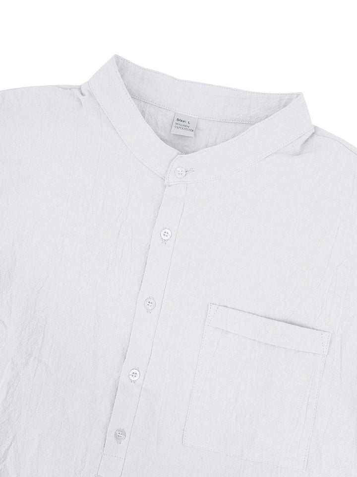 Men's Full Size Button Detail Long Sleeve Shirt Plus Size
