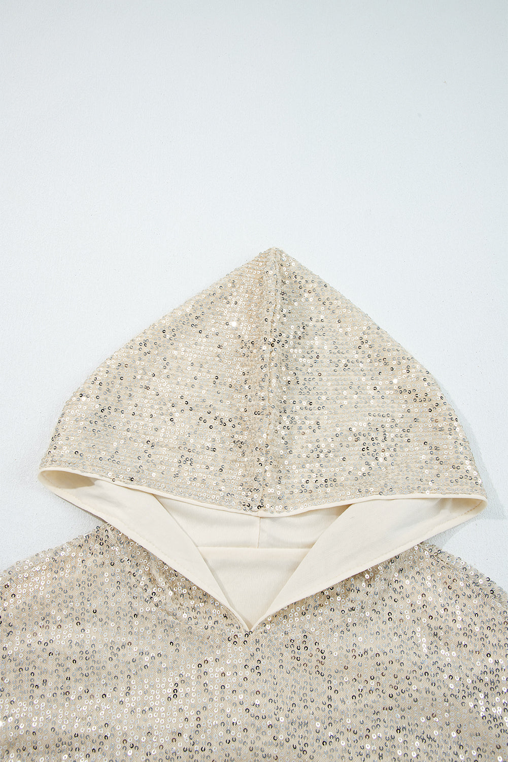 Jet Stream Sequin Hooded Long Sleeve Top