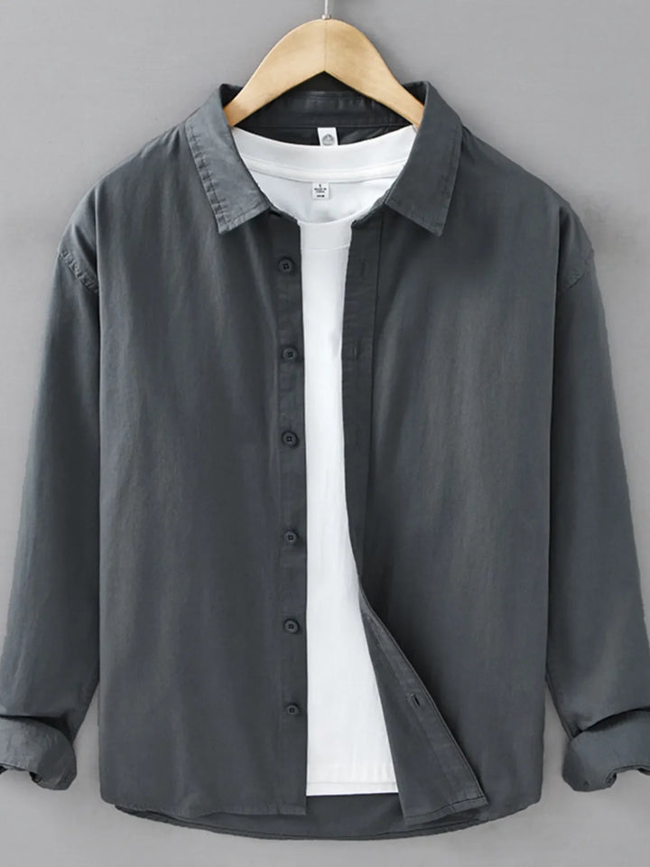 Men's Plus Size Button Up Long Sleeve Shirt