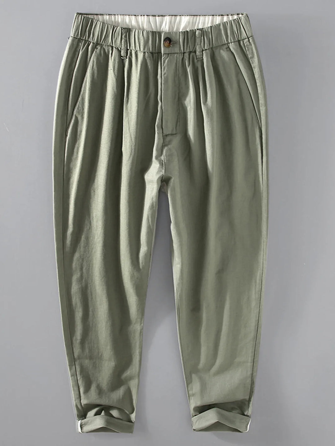 Men's Plus Size Casual Elastic Waist Cropped Pants