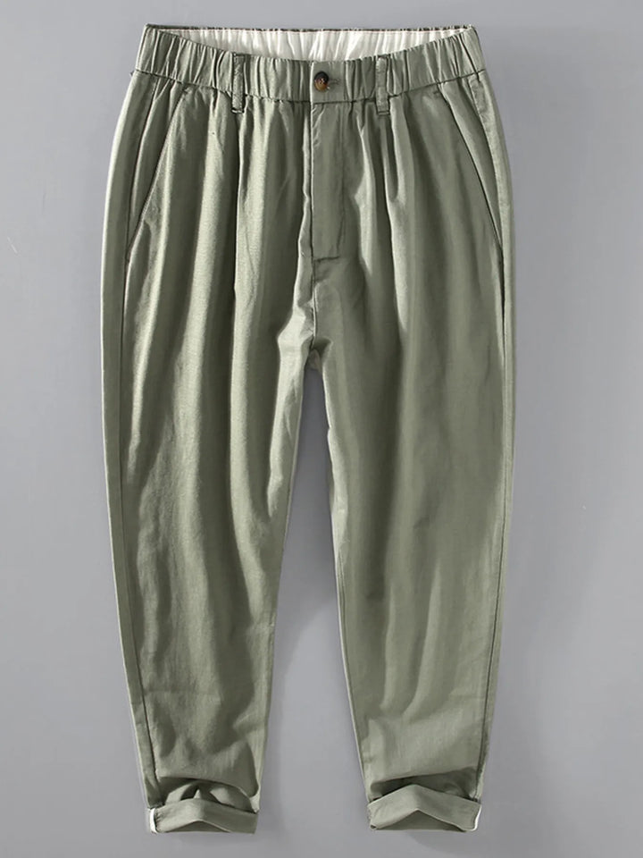 Men's Plus Size Casual Elastic Waist Cropped Pants
