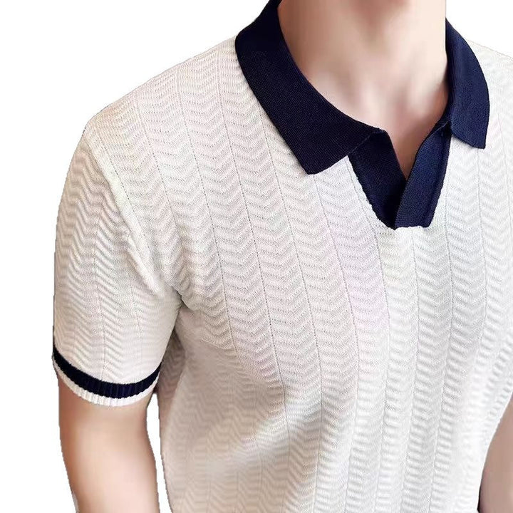 Summer Lightweight Ice Silk Knitted Short Sleeve Top