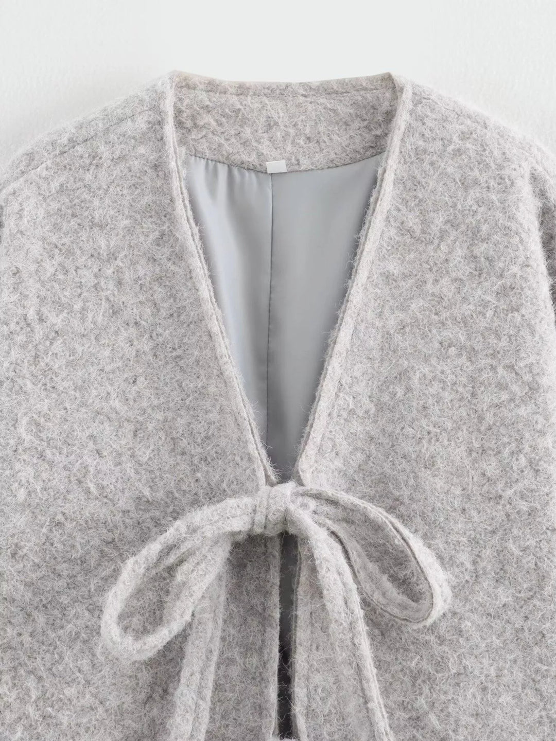 Textured Knit Tie-Front Outerwear