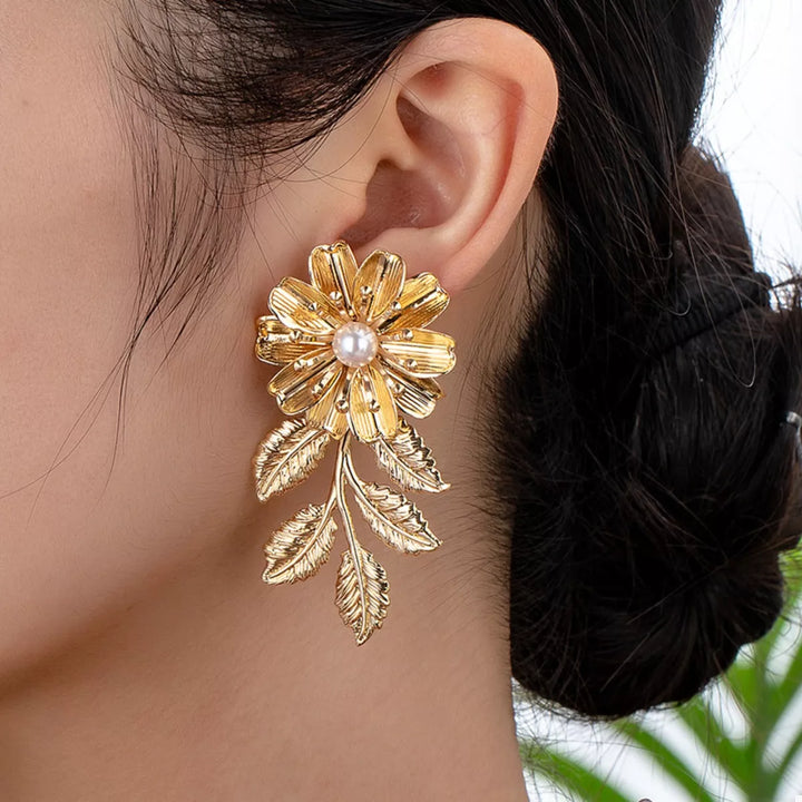 18K Gold-Plated Flower Earrings