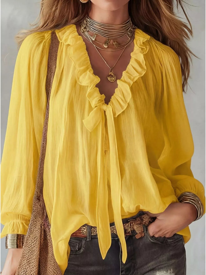Ruffle Long Sleeve Blouse