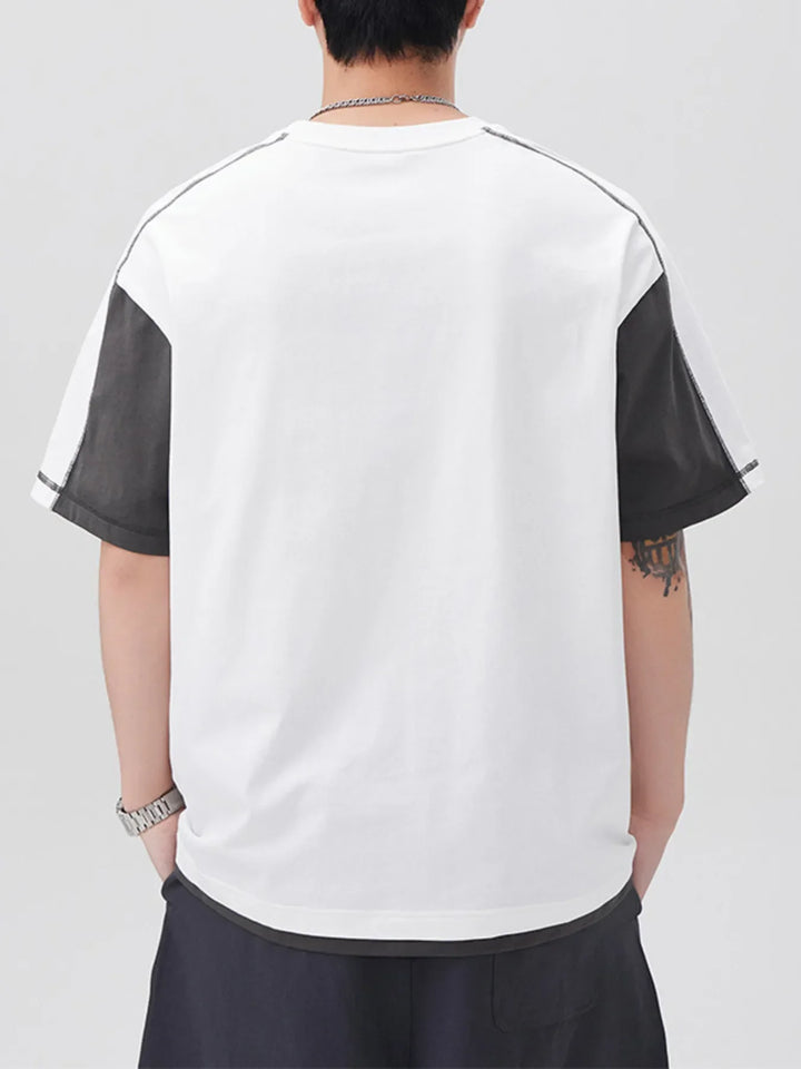 Men's Plus Size Color Block Casual T-Shirt