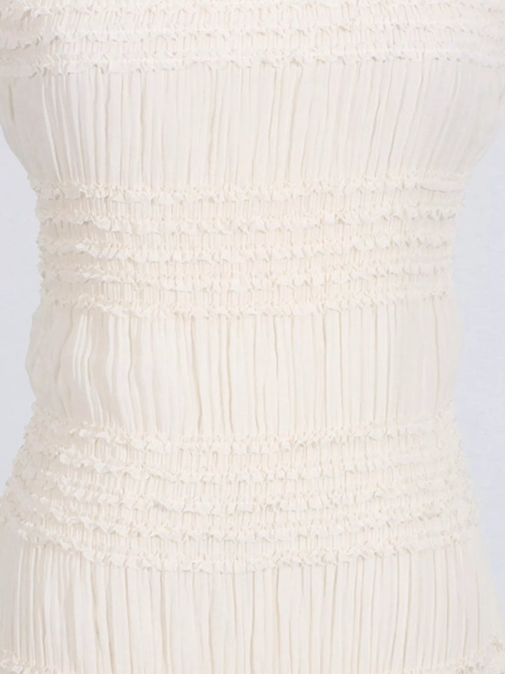 Ruched Halter Neck Maxi Dress