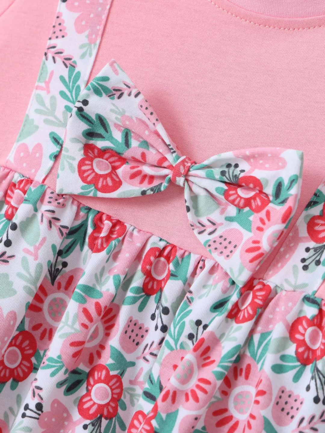 Children's Floral Print Bow Detail Dress