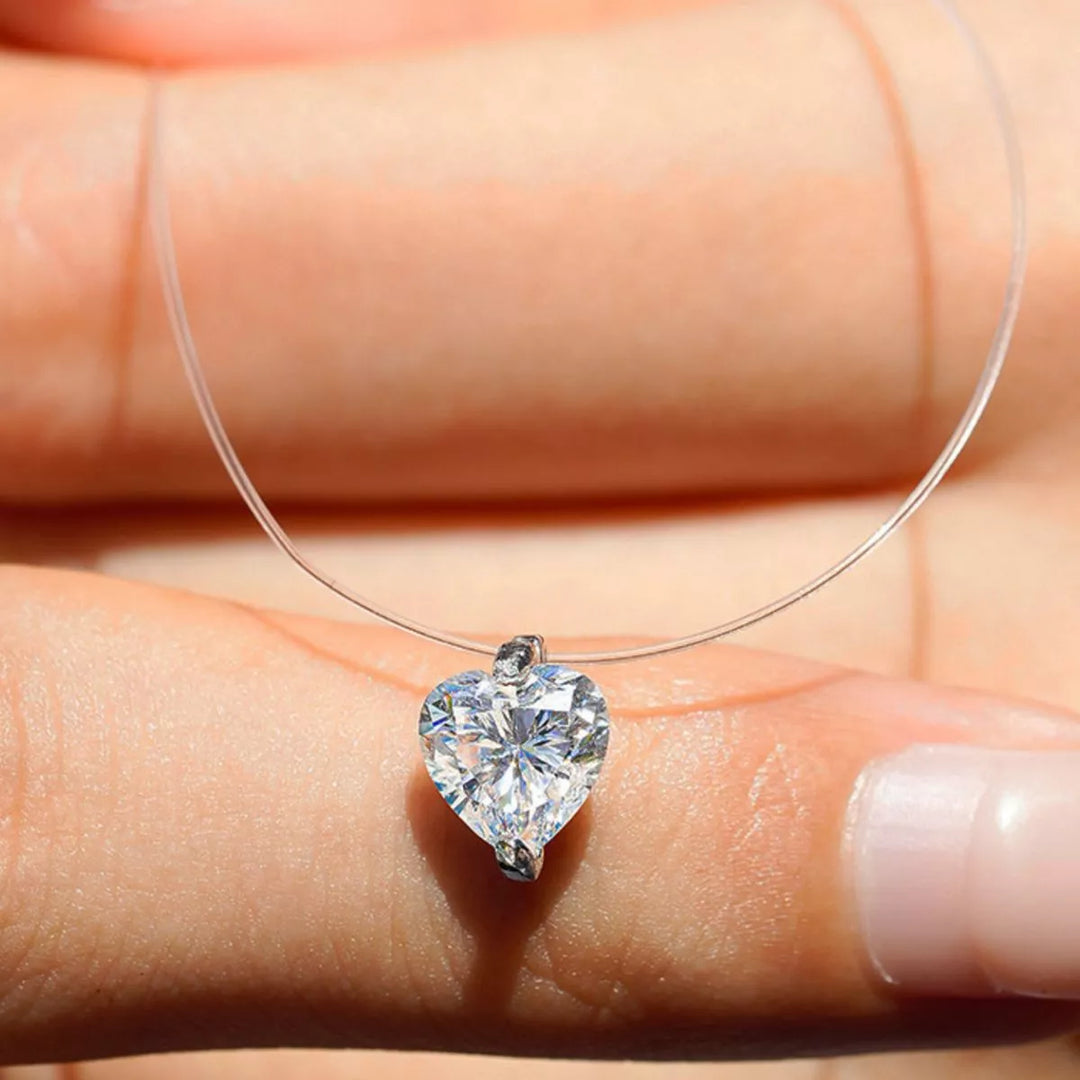 1 Carat Heart-Shaped Pendant Necklace