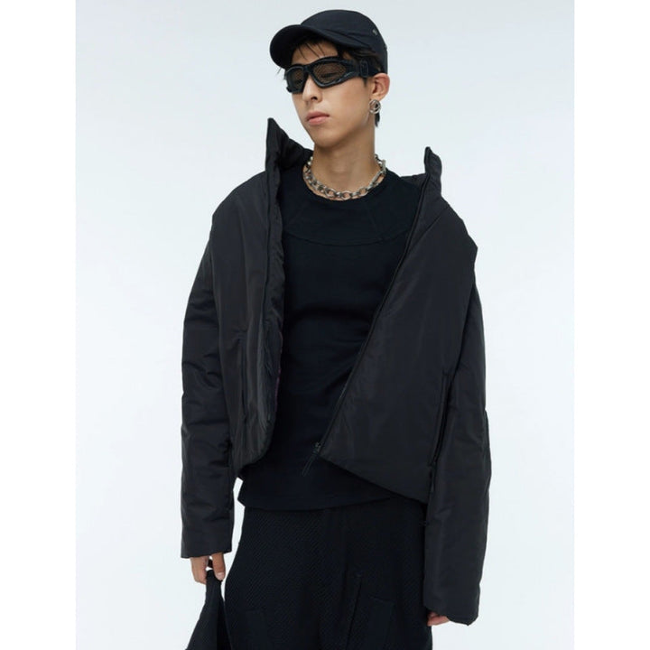 Mens Stylish American-Style Retro Stand-Collar Cotton Jacket