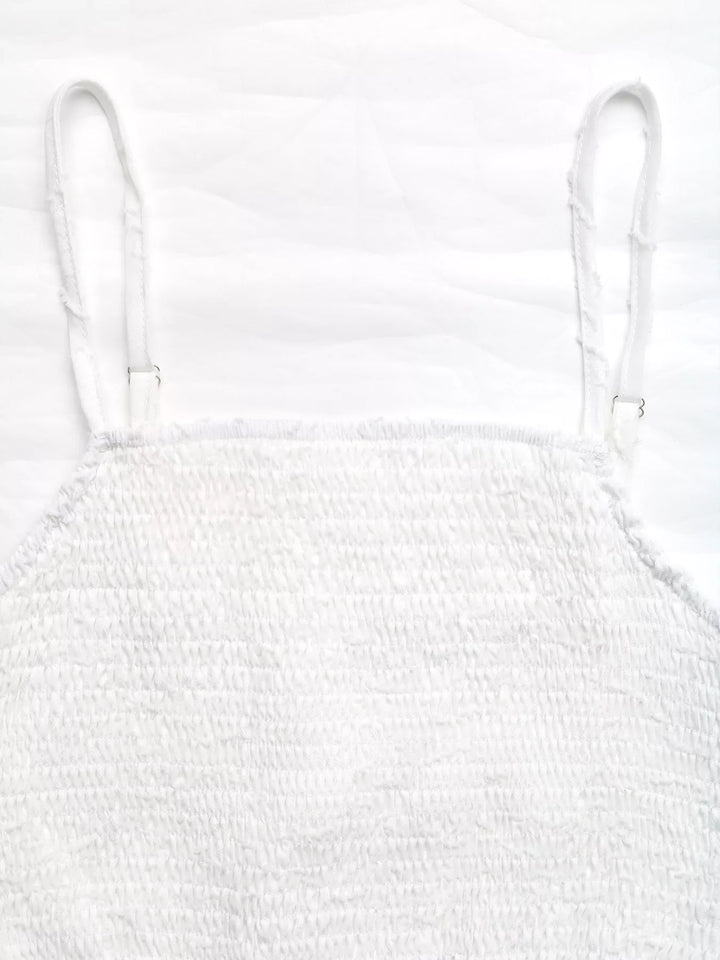 Smocked Crop Top & Ruffle Mini Skirt Set