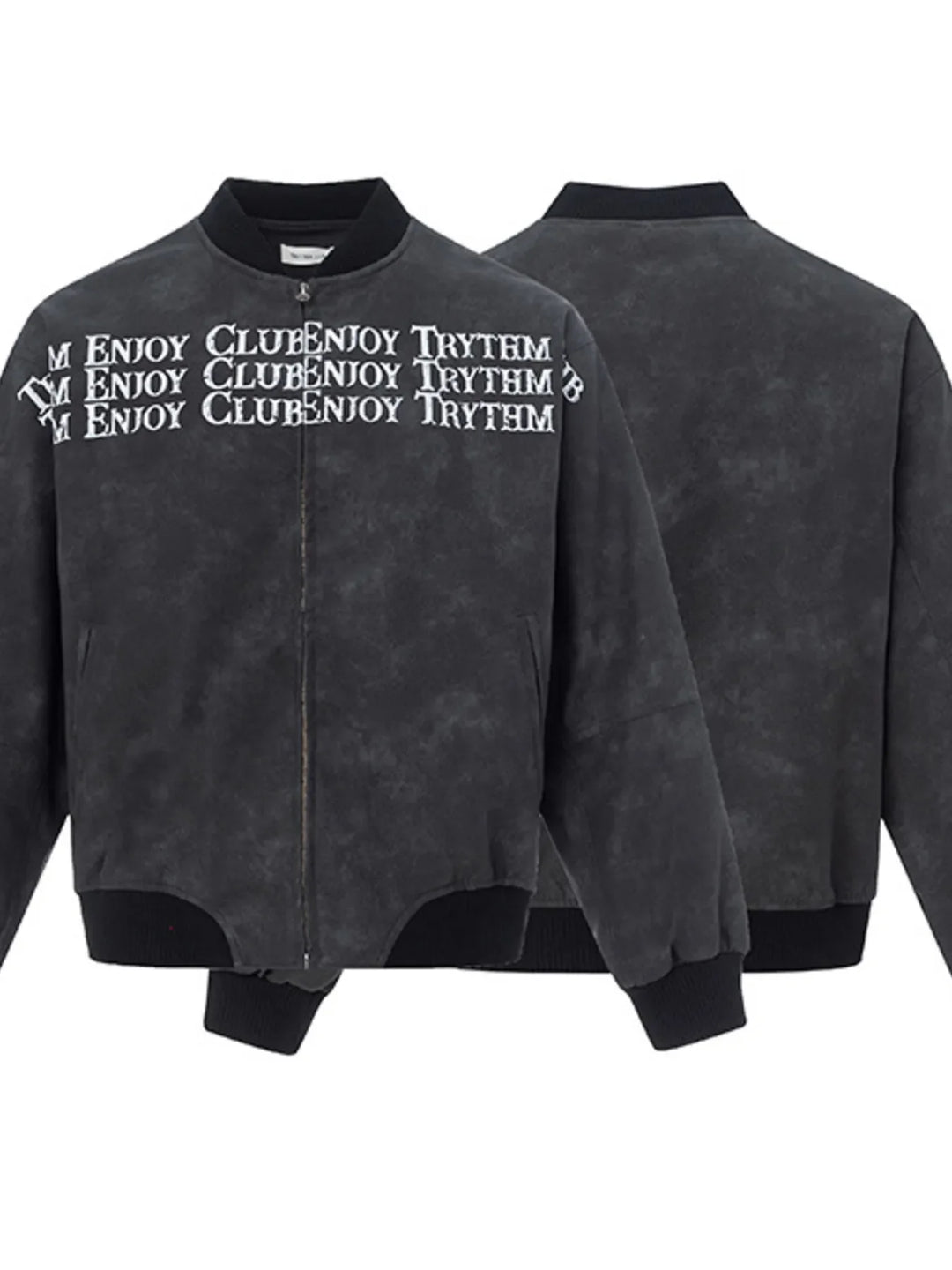 Men's Zip Up Letter Graphic Bomber Jacket