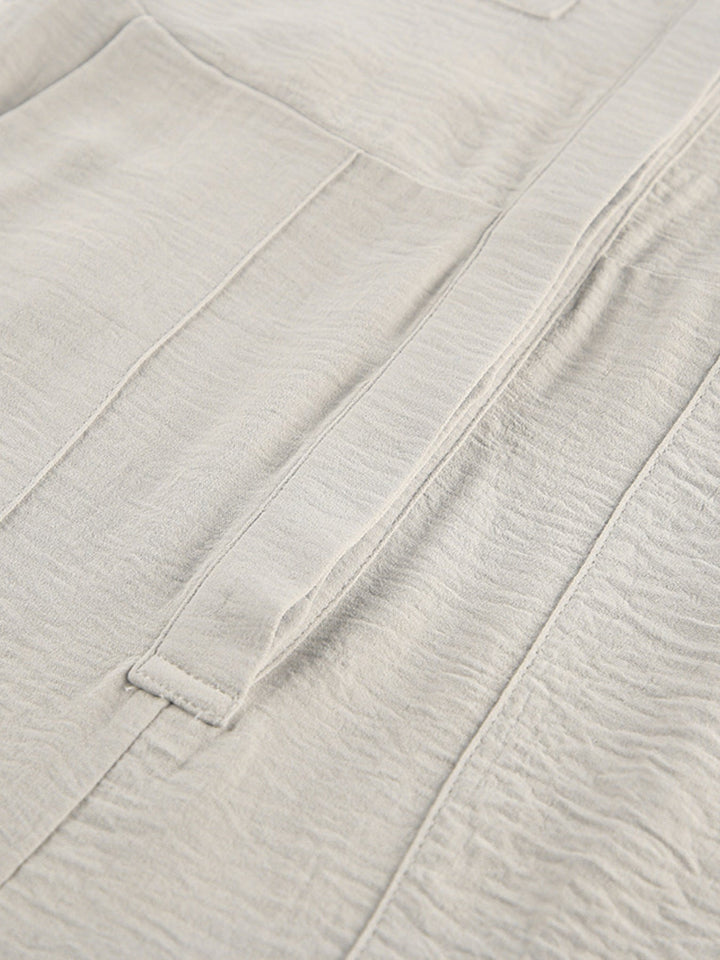 Chest Pocket Short Sleeve Wide Leg Jumpsuit