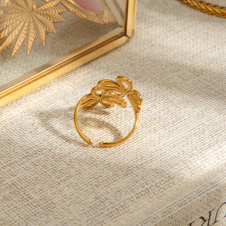 Stainless Steel Flower Ring