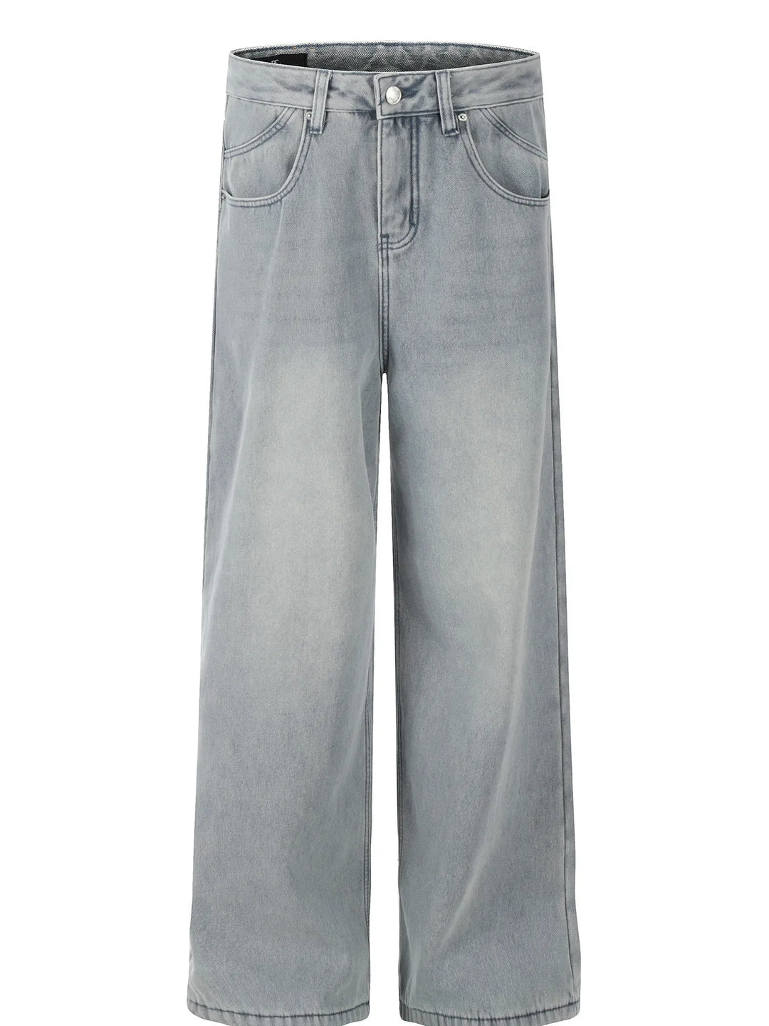 Men's Washed Wide Leg Relaxed Fit Denim Jeans