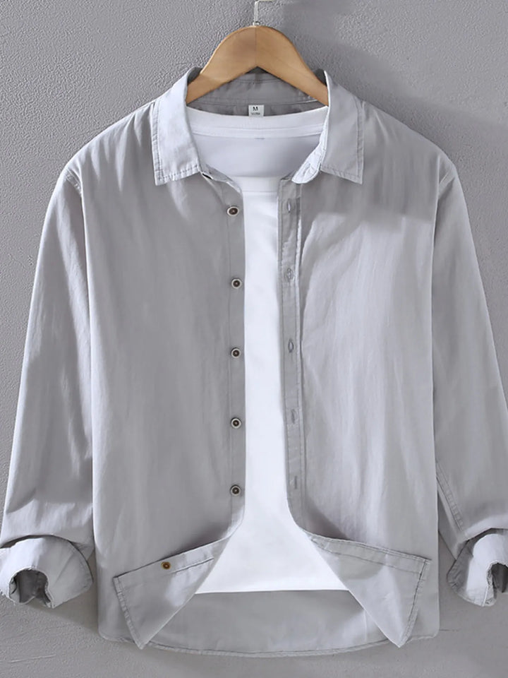 Men's Plus Size Long Sleeve Button-Up Shirt