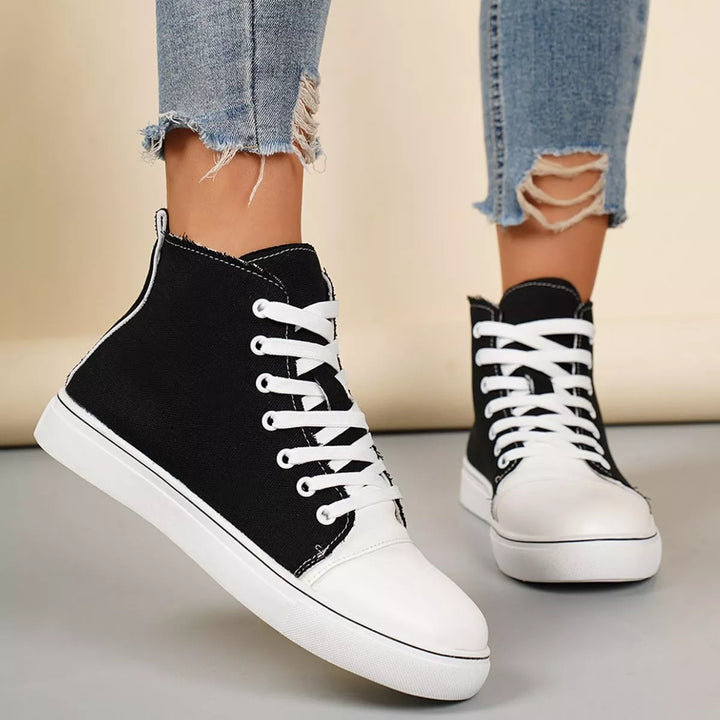 Round Toe Lace Up Sneakers