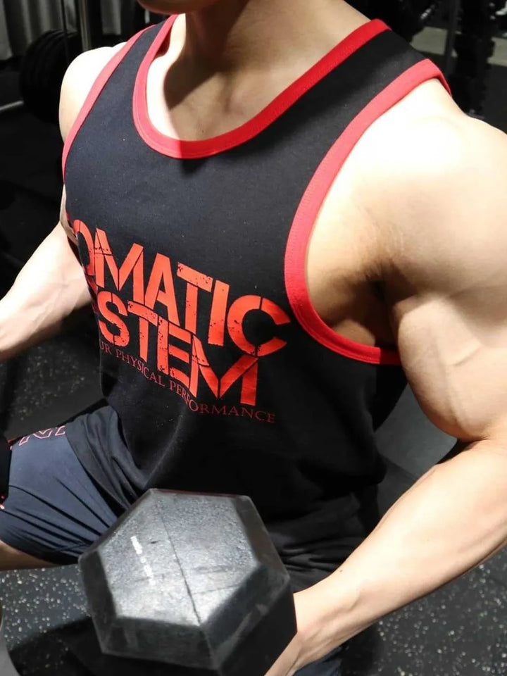 Men's Plus Size Round Neck Letter Graphic Tank