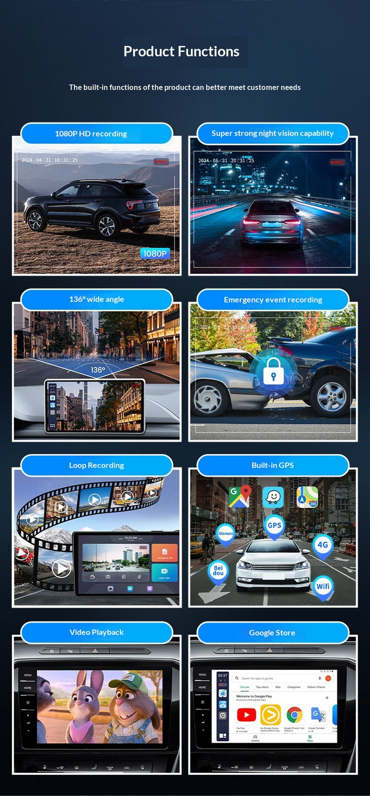 Carlinkit CarPlay To Android Auto Wireless Car Adapter, Smart Screen Box For Navigation, Dash Cam & Phone Screen Mirroring