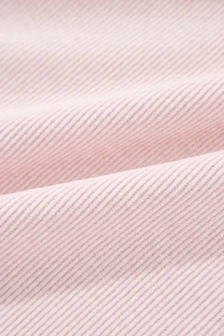 Two-tone Color Exposed Seam Corduroy Shacket