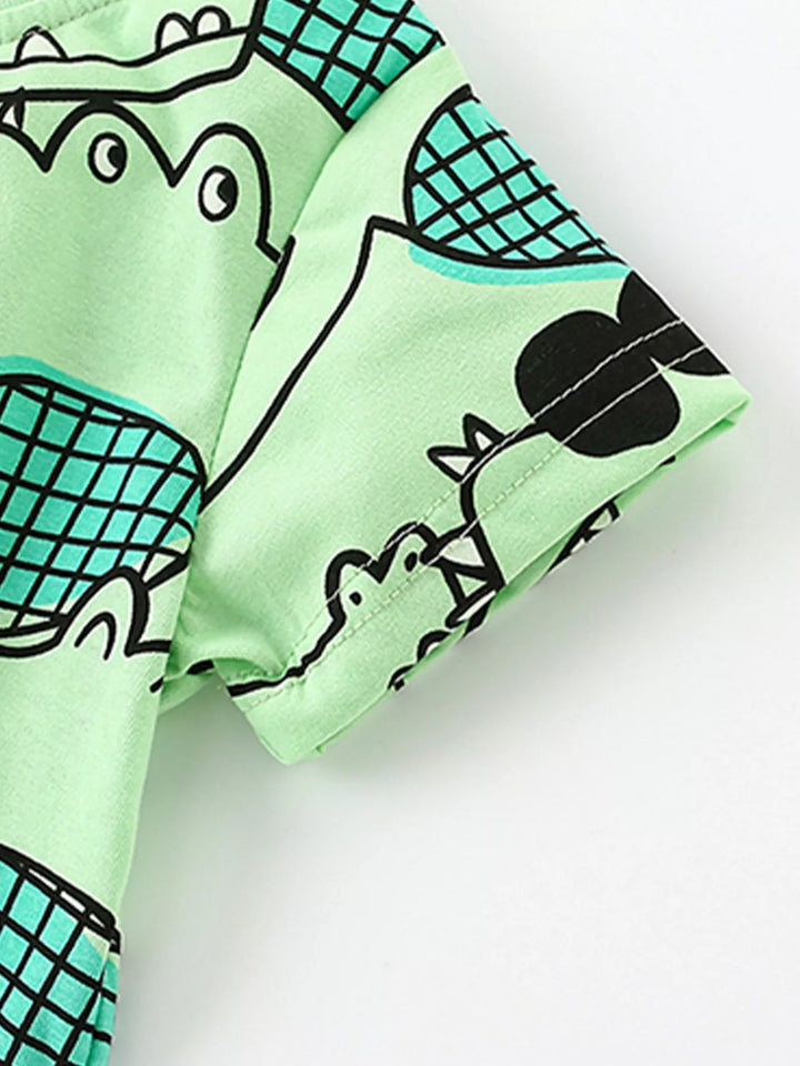 Children's Crocodile Print T-Shirt and Shorts Set