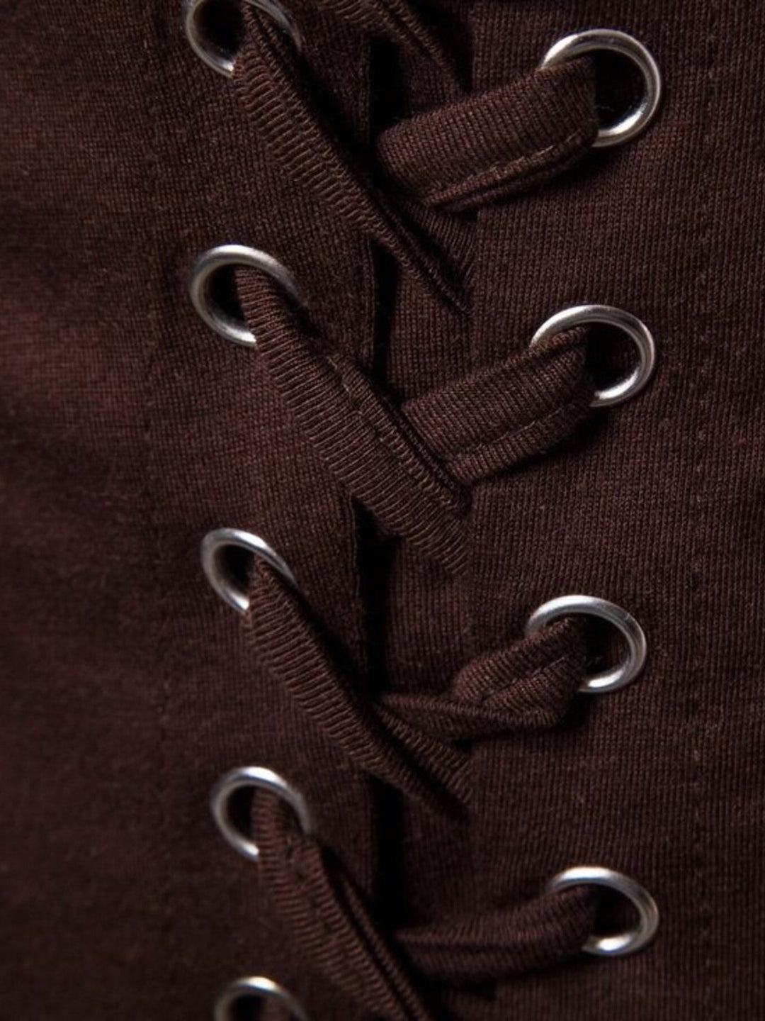 Men's Lace-Up Asymmetric Hem T-Shirt