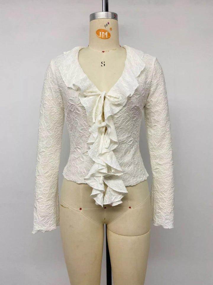 Ruffled Long-Sleeve T-Shirt